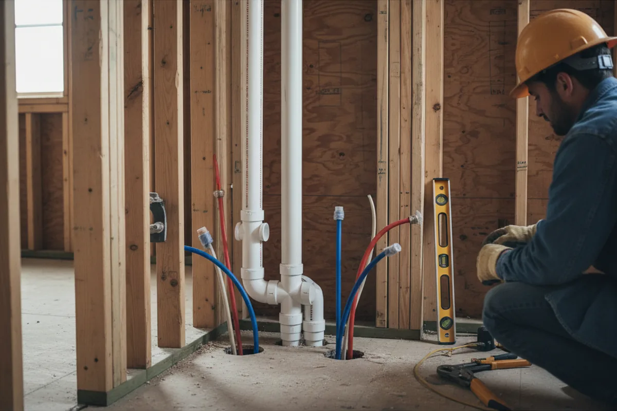 Drain and supply rough-in during Toilet Repair and Installation in Laurys Station