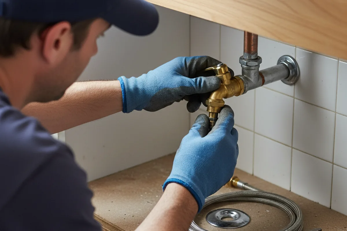 Shutoff valve and fitting work during Faucet and Fixture Repair in Laurys Station